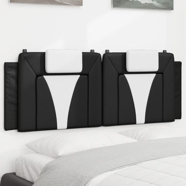 vidaXL Vankúš na čelo postele, Viana, čierno biely 140 cm, umelá koža