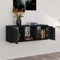 vidaXL TV skrinka čierna 88,5x27,5x30,5 cm drevotrieska