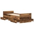vidaXL Posteľný rám bez matraca staré drevo 100x200cm kompozitné drevo