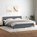 vidaXL Posteľný rám boxspring s matracom a LED tmavosivý 180x210 cm zamat