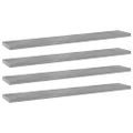 vidaXL Prídavné police 4ks, betónovo sivé 60x10x1,5cm kompozitné drevo