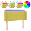 vidaXL Čelo postele s LED zelené 93x16x78/88 cm látka