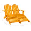 vidaXL 2-miestna záhradná stolička taburetka Adirondack jedľa oranžová