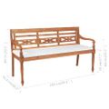 vidaXL Lavička Batavia s podložkami 150 cm, tíkové drevo