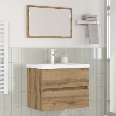 vidaXL Sada kúpeľňového nábytku 3 pcs Remeselný dub Kompozitné drevo