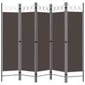 vidaXL Paraván s 5 panelmi, hnedý 200x180 cm