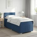 vidaXL Posteľ boxspring s matracom Modrá 90 x 200 cm Látka