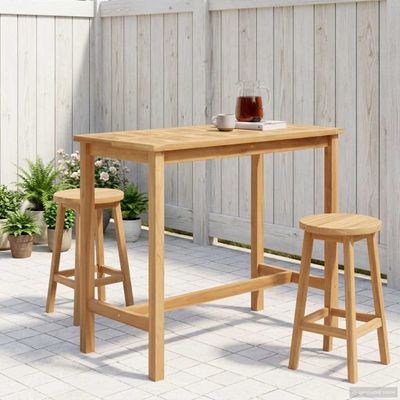 vidaXL Barový stôl Prírodná 110 x 60 x 105 cm Masívny teak