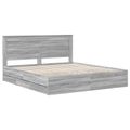 vidaXL Rám postele Sivý Sonoma 200 x 200 cm Inžinierske drevo