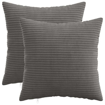 vidaXL Poťah na podložku 2 pcs HEERLEN Tmavosivá 50 x 50 cm manšestr