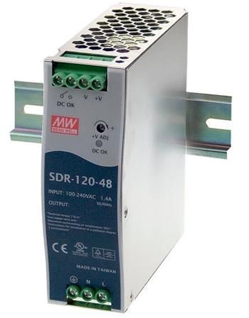 MEAN WELL SDR-120-48 Spínačový zdroj na DIN lištu, 120W, 48V