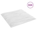vidaXL Nástenné panely 24 ks 50 x 50 cm Biely kameň XPS Pena