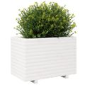 vidaXL Záhradný kvetináč biely 70x40x49,5 cm borovicový masív
