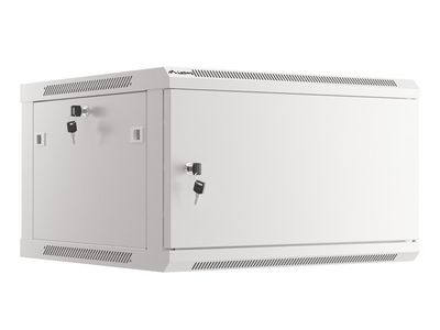 Lanberg racková skriňa 19'' pro montáž na stenu 6u/600x600 pro vlastnú montáž s kovovými dverami šedá