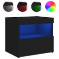 vidaXL Nočné stolíky s LED svetlami 2 ks čierne 50x40x45 cm