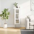 vidaXL Highboard White 36x39x123 cm Oceľ valcovaná za studena