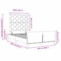 vidaXL Rám postele s čelnou doskou Krémová 100 x 200 cm látka