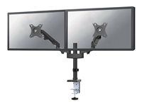 Montážna sada (úchyt na stôl) - dvojité nastaviteľné rameno s plným rozsahom pohybu - pre 2 LCD displeje - čierna - veľkosť obrazovky: 17"-27" - upevnenie svorkou, priechodka