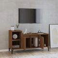 vidaXL TV skrinka hnedý dub 100x35x55 cm spracované drevo