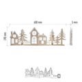 LED dekorácia drevená –  vesnička, 60 cm, 2x AA, teplá biela, časovač