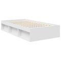 vidaXL Rám postele Biela 100 x 200 cm Masívne borovicové drevo