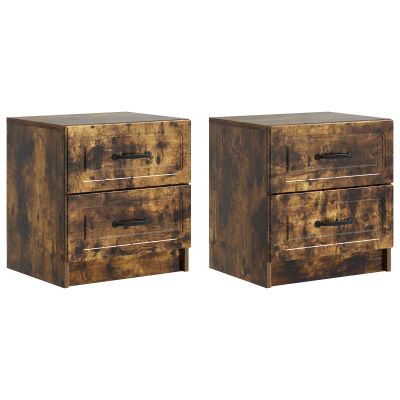 vidaXL Nočný stolík so zásuvkou 2 pcs Dymový dub 43 x 34,5 x 44,5 cm