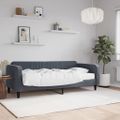 vidaXL Denná posteľ s matracom tmavosivá 90x200 cm zamat