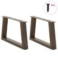 vidaXL Nohy konferenčného stolíka v tvare V, 2 ks, prírodná oceľ, 70 x (30-31,3) cm, oceľ