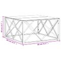 vidaXL Konferenčný stolík 80x80x40 cm nehrdzavejúca oceľ a sklo