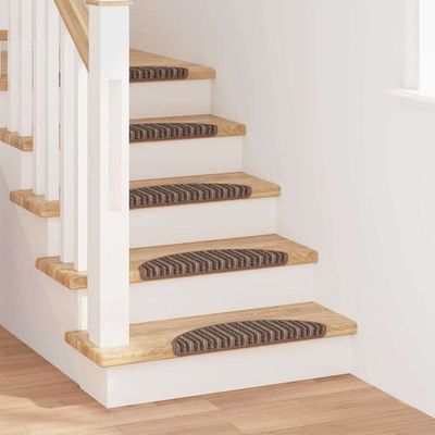 vidaXL Samolepiace schodové rohože 15 pcs Hnedá 56 x 17 x 3 cm