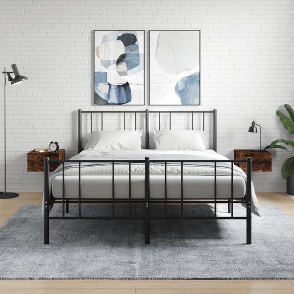 vidaXL Nástenné nočné stolíky 2 ks dymový dub 35x35x20 cm