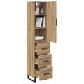vidaXL Highboard Remeselný dub 34,5 x 34 x 180 cm Kompozitné drevo