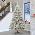 vidaXL Umelý Sklápací Vianočný Stromček 300 LED Zelená a biela 270 cm