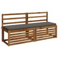 vidaXL Vankúš na lavičku SOEST 100% polyester Sivá 150 x 40 x 5 cm