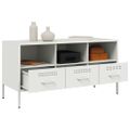 vidaXL TV skrinka biela 100,5x39x50,5 cm oceľ