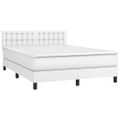vidaXL Boxspring posteľ s matracom biely 140x190 cm umelá koža