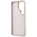 Obal Guess Saffiano Peony Embossed Ring MagSafe pre Samsung Galaxy S26 Ultra ružový