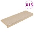 vidaXL Samolepiace nášľapy na schody sisal 15 ks 65x21x4 cm Berber