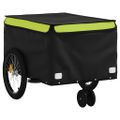 vidaXL Vozík za bicykel, čierno zelený 30 kg, železo
