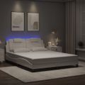 vidaXL Rám postele Viana s LED bez matraca biely 160x200 cm