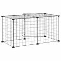 vidaXL 8-panelová klietka pre domáce zvieratá čierna 70x35x35 cm oceľ