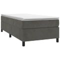 vidaXL Posteľný rám s boxspringom tmavosivá 80x200 cm zamat