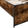 vidaXL Posteľný rám dymový dub 75x190 cm kompozitné drevo a kov