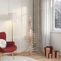 vidaXL Drevený vianočný stromček na dekoráciu 150 cm masívne borovicové drevo
