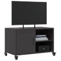 vidaXL TV skrinka čierna 68x39x43,5 cm oceľ