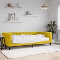 vidaXL Denná posteľ s matracom žltá 100x200 cm zamat