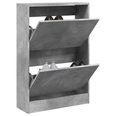 vidaXL Botník betónovo sivý 60x21x87,5 cm kompozitné drevo