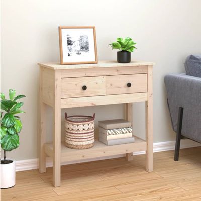 vidaXL Konzolový stolík 75x35x75 cm masívne borovicové drevo