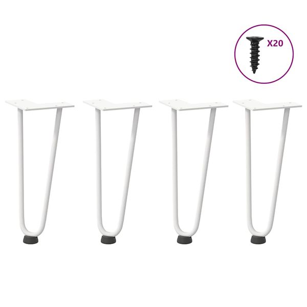 vidaXL Nohy do vlasov pre konferenčný stolík 4 ks, biele 30 cm, masívna oceľ