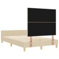 vidaXL Rám postele s čelnou doskou Krémová 120 x 190 cm látka